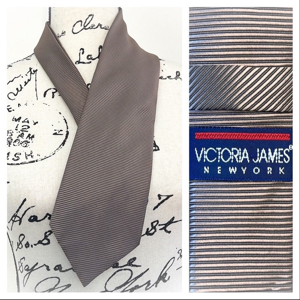 💕Very Handsome Taupe Mens Necktie Victoria James💕